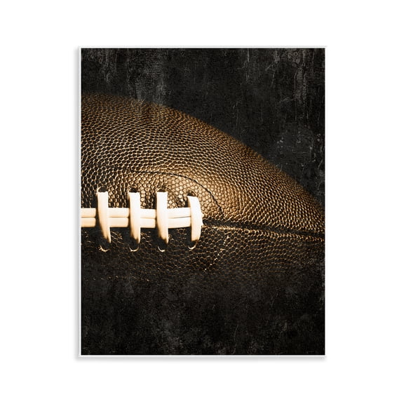 Stupell Industries Rustic Football Close Up Sports & Sports Teams Painting Unframed Art Print Wall Art, 11 x 14