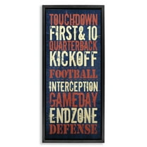 Stupell Industries Rustic Football Phrases Art for Kids Painting Black Floater Framed Canvas Art Print Wall Art, 11 x 25