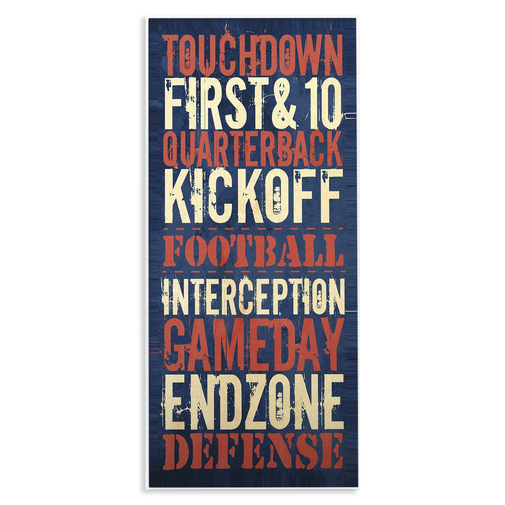 Rustic Football Phrases Kids Wall Plaque, 7" x 17"