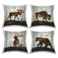 thumbnail image 1 of Stupell Industries Rustic Forest Animals Brown Silhouette Shapes Design by Carl Colburn Throw Pillow (set of 4), 1 of 6