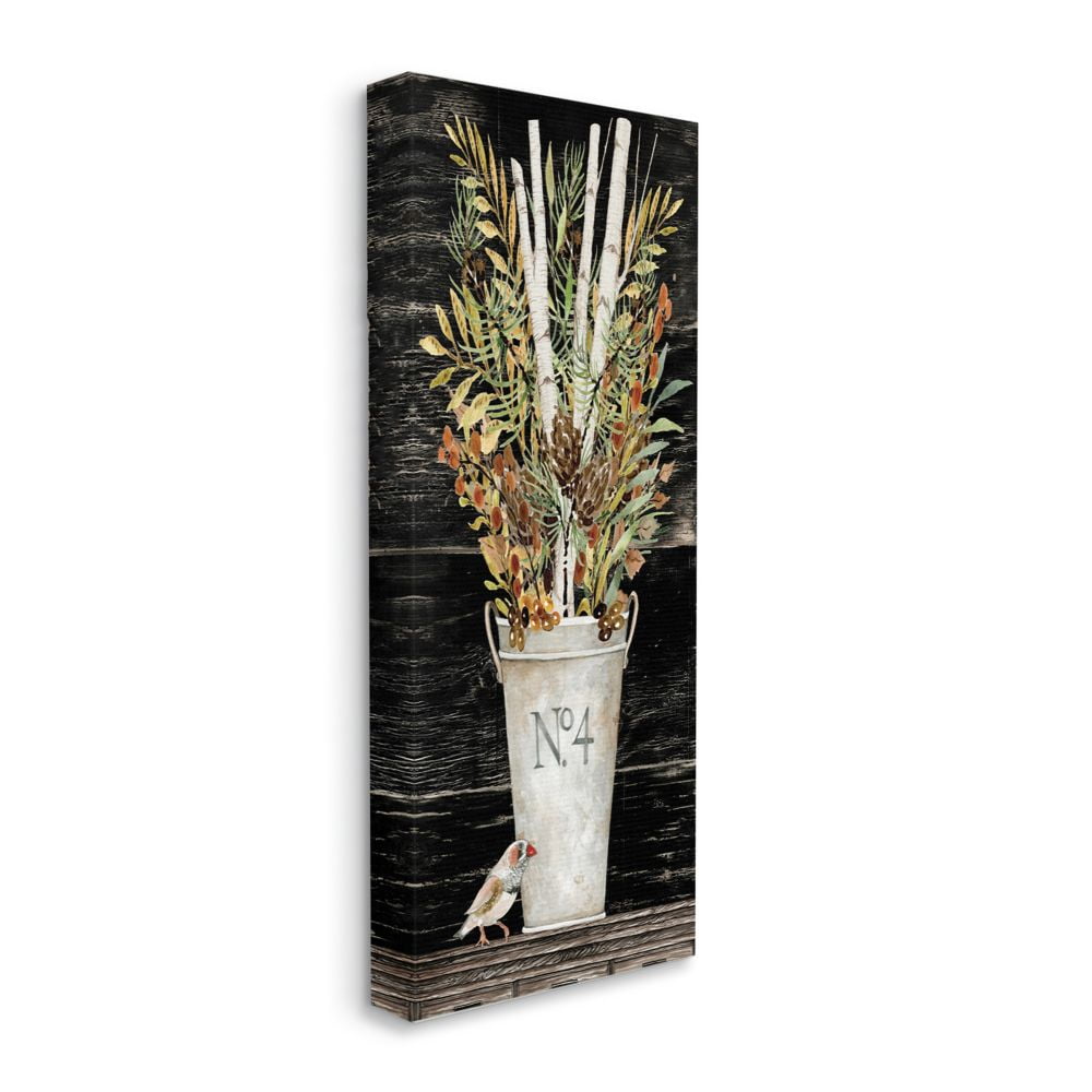 Stupell Industries Rustic Forest Greenery Bouquet with Bird Detail Canvas Wall Art Design by Cindy Jacobs