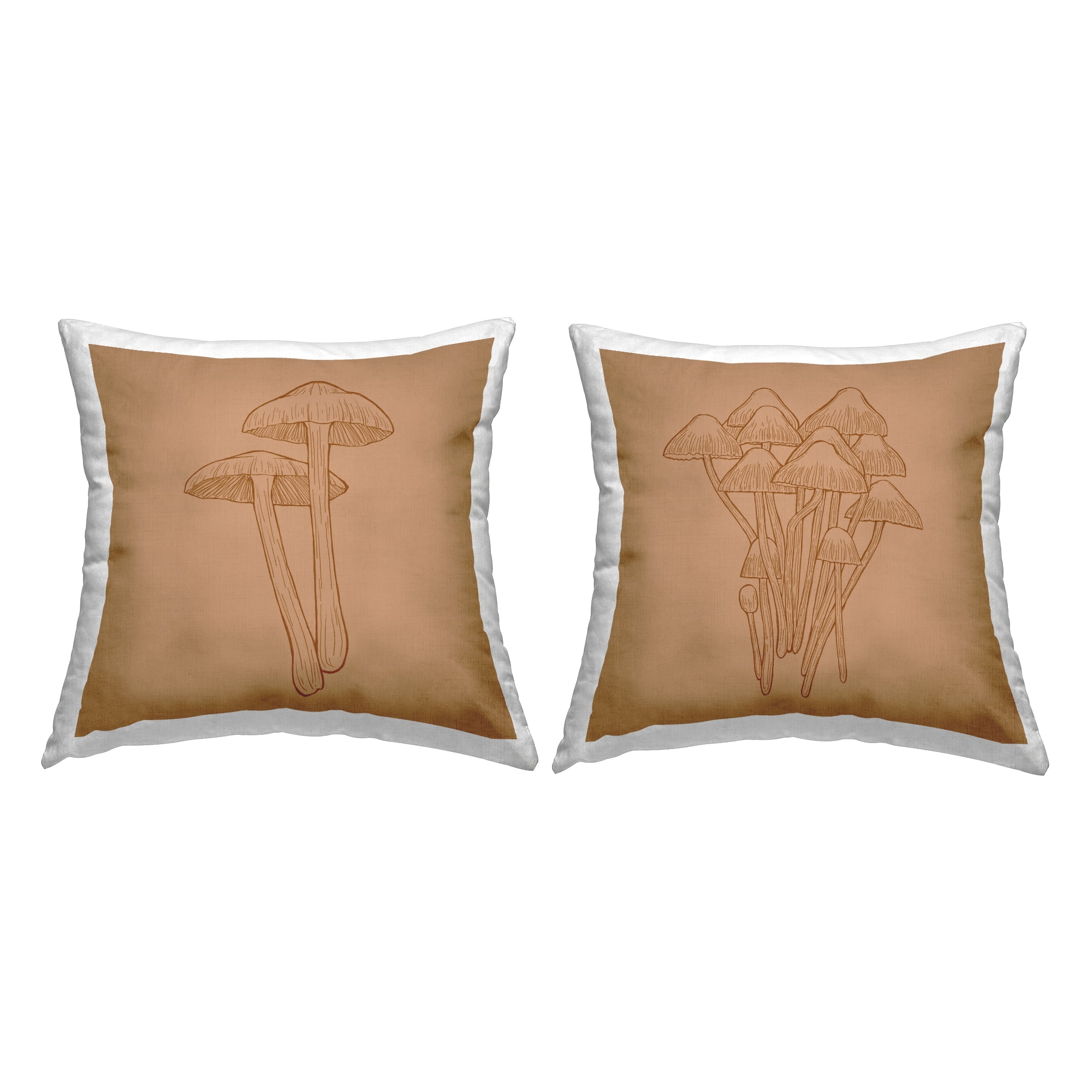 Stupell Industries Rustic Forest Mushrooms Intricate Nature Details Design by Ziwei Li Throw Pillow (set of 2)