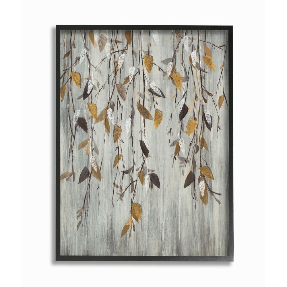 Stupell Industries Rustic Forest Vine Landscape Brown Grey Country Painting Framed Wall Art Design by Liz Jardine, 24" x 30", Black Framed