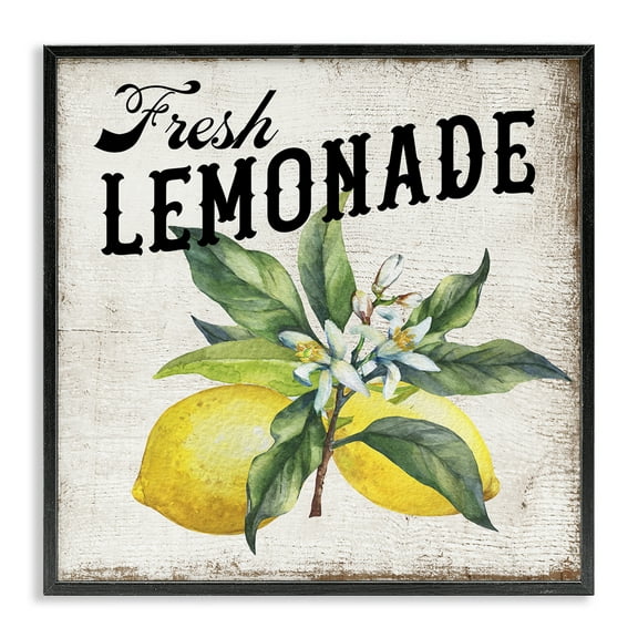 Stupell Industries Rustic Fresh Lemonade Food & Beverage Painting Black Framed Art Print Wall Art, 12 x 12