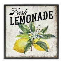 Stupell Industries Rustic Fresh Lemonade Food & Beverage Painting Black Framed Art Print Wall Art, 12 x 12