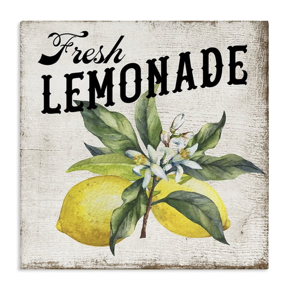 Stupell Industries Rustic Fresh Lemonade Food & Beverage Painting Wrapped Canvas Art Print Wall Art, 17 x 17