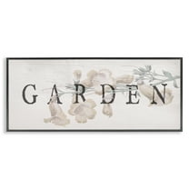 Stupell Industries Rustic Garden & Flower Quotes and Sayings Painting Black Framed Art Print Wall Art, 24 x 10