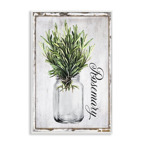 Stupell Industries Cottage Rustic Garden Rosemary White Framed Giclee Art, 16 x 24, by Creatif Belle