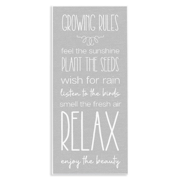 Stupell Industries Rustic Gardening Rules Quotes and Sayings Painting Unframed Art Print Wall Art, 7 x 17
