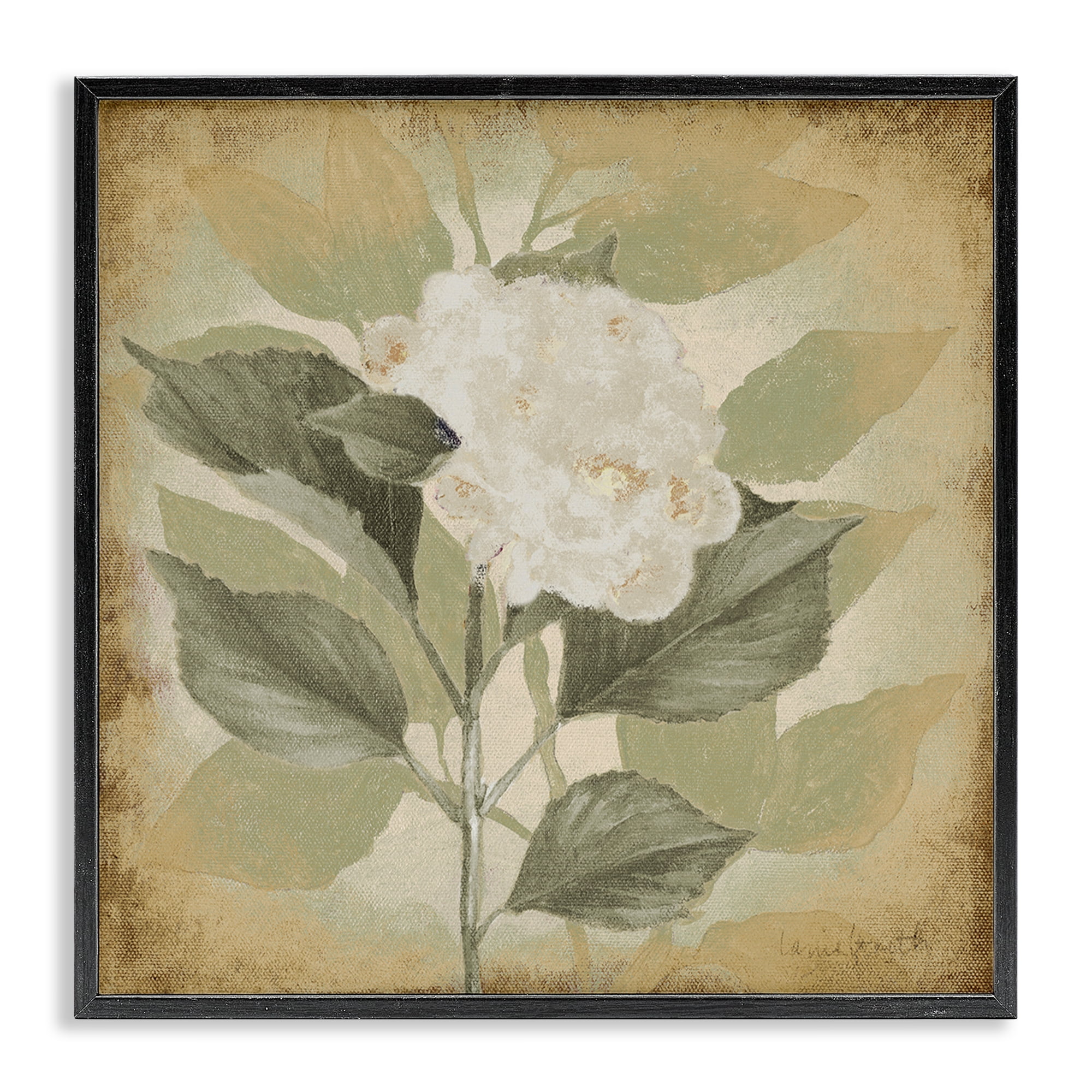 Stupell Industries Rustic Geranium Impression Plants & Flowers Painting Black Framed Art Print Wall Art, 17 x 17
