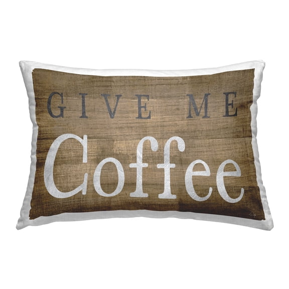 Stupell Industries Rustic Give Me Coffee Decorative Printed Throw Pillow, 14 x 20