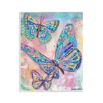 Stupell Industries Rustic Glam Butterflies Animals Painting Unframed Art Print Wall Art, 11 x 14