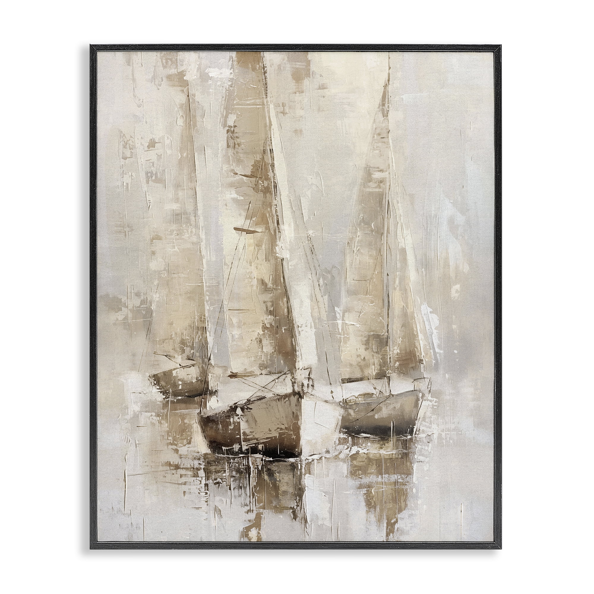 Stupell Industries Rustic Gradient Sailboats Nautical & Beach Painting Black Framed Art Print Wall Art, 16 x 20
