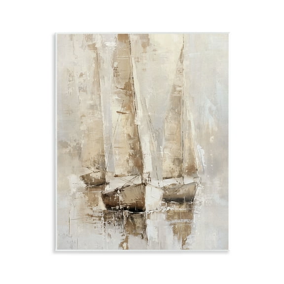 Stupell Industries Rustic Gradient Sailboats Nautical & Beach Painting Unframed Art Print Wall Art, 11 x 14
