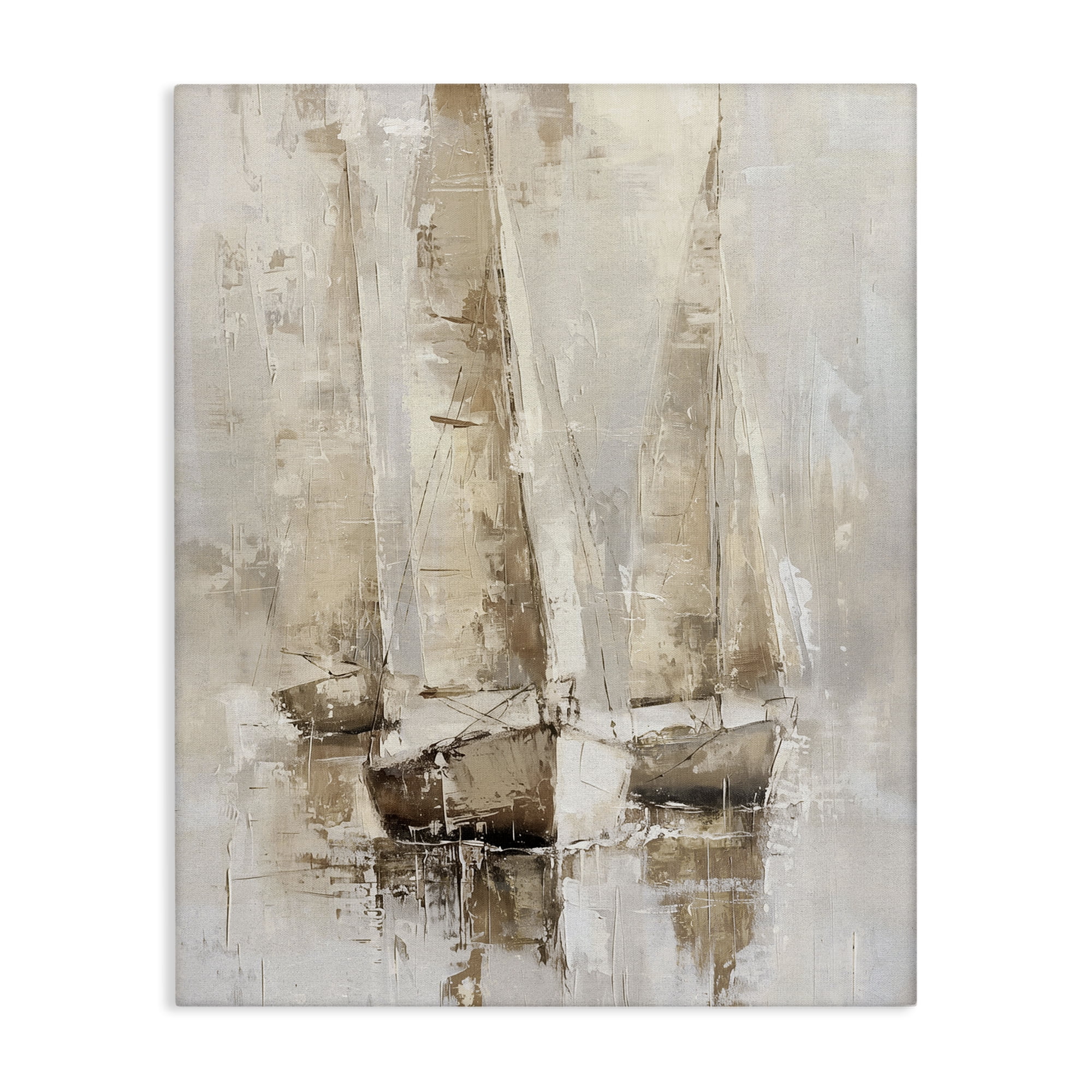 Stupell Industries Rustic Gradient Sailboats Nautical & Beach Painting Wrapped Canvas Art Print Wall Art, 36 x 48