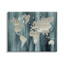 Stupell Industries Rustic Grain Patterned World Map Country Shapes Graphic Art Gallery Wrapped Canvas Print Wall Art, Design by Nan
