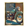 thumbnail image 1 of Stupell Industries Rustic Green Motorcycle Transportation Painting Gold Floater Framed Canvas Art Print Wall Art, 17 x 21, 1 of 10