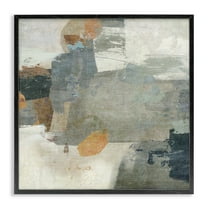 Stupell Industries Rustic Grey Paint Strokes Abstract Painting Black Framed Art Print Wall Art, 12 x 12