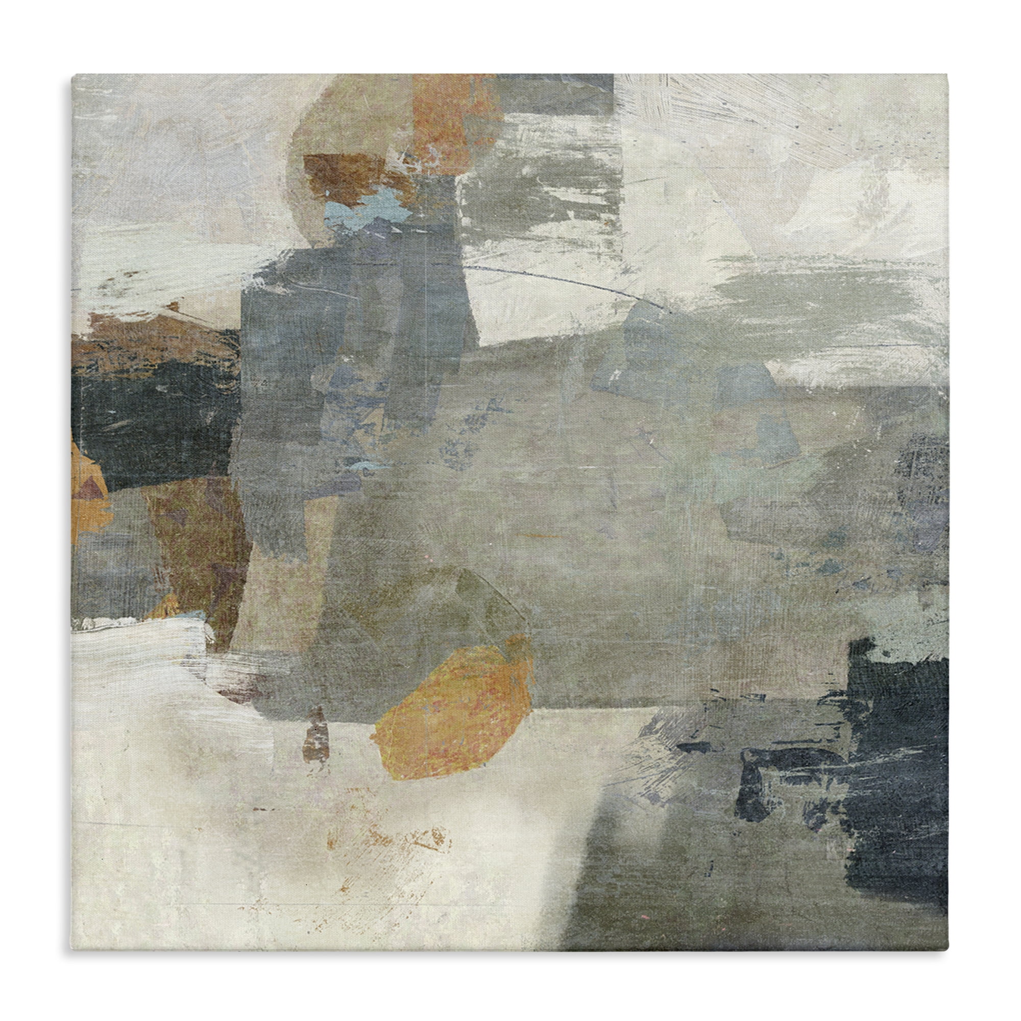 Stupell Industries Rustic Grey Paint Strokes Abstract Painting Gallery Wrapped Canvas Art Print Wall Art, 17 x 17