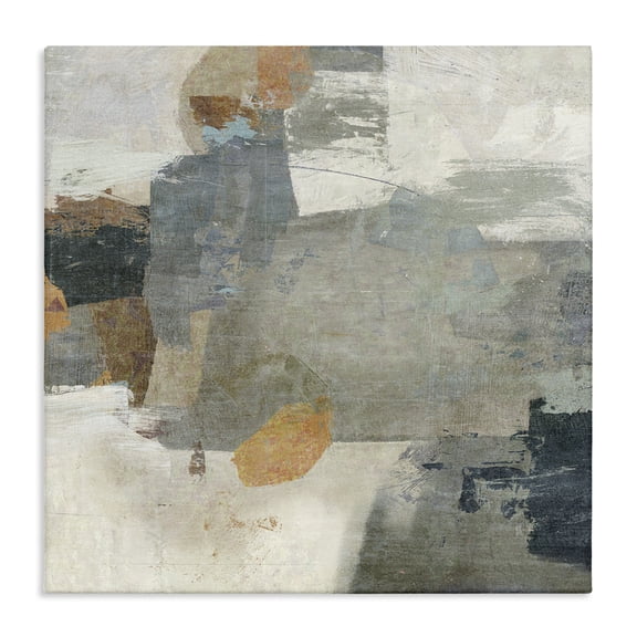 Stupell Industries Rustic Grey Paint Strokes Abstract Painting Gallery Wrapped Canvas Art Print Wall Art, 30 x 30