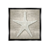 Stupell Industries Rustic Grey Starfish Nature Painting Black Floater Framed Canvas Art Print Wall Art, 18 x 18