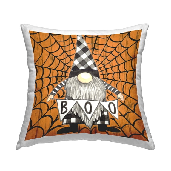 Stupell Industries Rustic Halloween Gnome Decorative Printed Throw Pillow Design by Elena Vladykina.