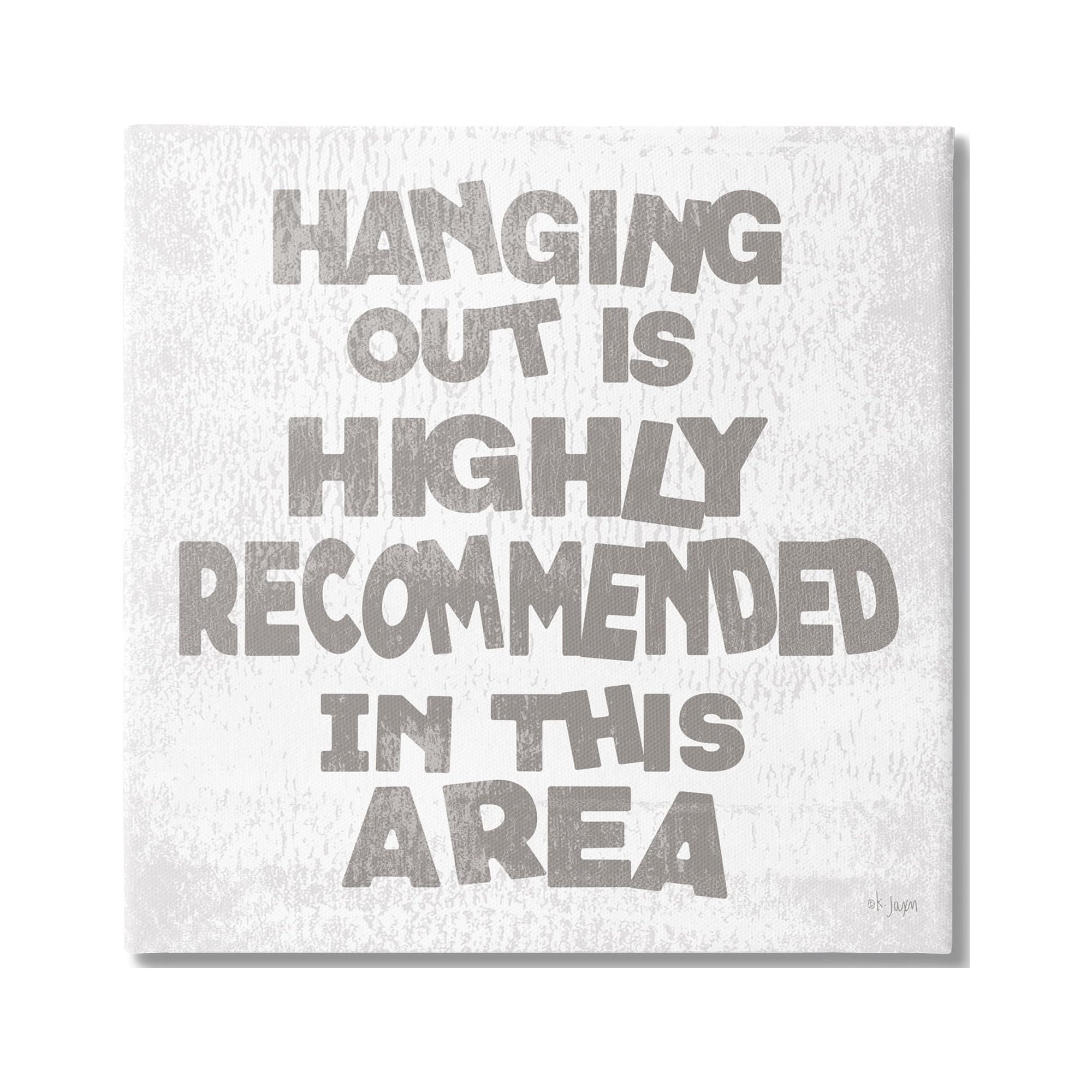 Stupell Industries Rustic Hanging Out Phrase Inspirational Painting Gallery Wrapped Canvas Print Wall Art, 17 x 17