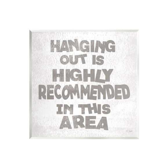 Stupell Industries Rustic Hanging Out Phrase Inspirational Painting Unframed Art Print Wall Art, 12 x 12