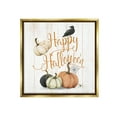 thumbnail image 1 of Stupell Industries Rustic Happy Halloween Holiday Painting Gold Floater Framed Canvas Art Print Wall Art, 18 x 18, 1 of 10