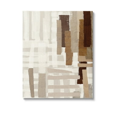 Stupell Industries Rustic Hatched Pattern Abstract Painting Gallery Wrapped Canvas Art Print Wall Art, 16 x 20