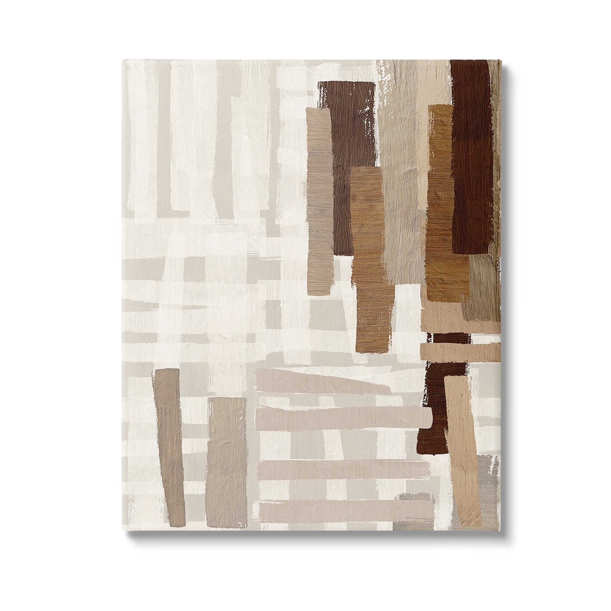 Stupell Industries Rustic Hatched Pattern Abstract Painting Gallery Wrapped Canvas Art Print Wall Art, 36 x 48