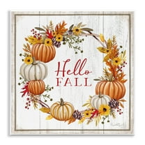 Stupell Industries Rustic Hello Fall Holiday Painting Unframed Art Prints Wall Art, 12 x 12