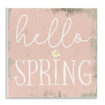 Rustic Hello Spring Wall Plaque Art, 12 x 12, Made In USA