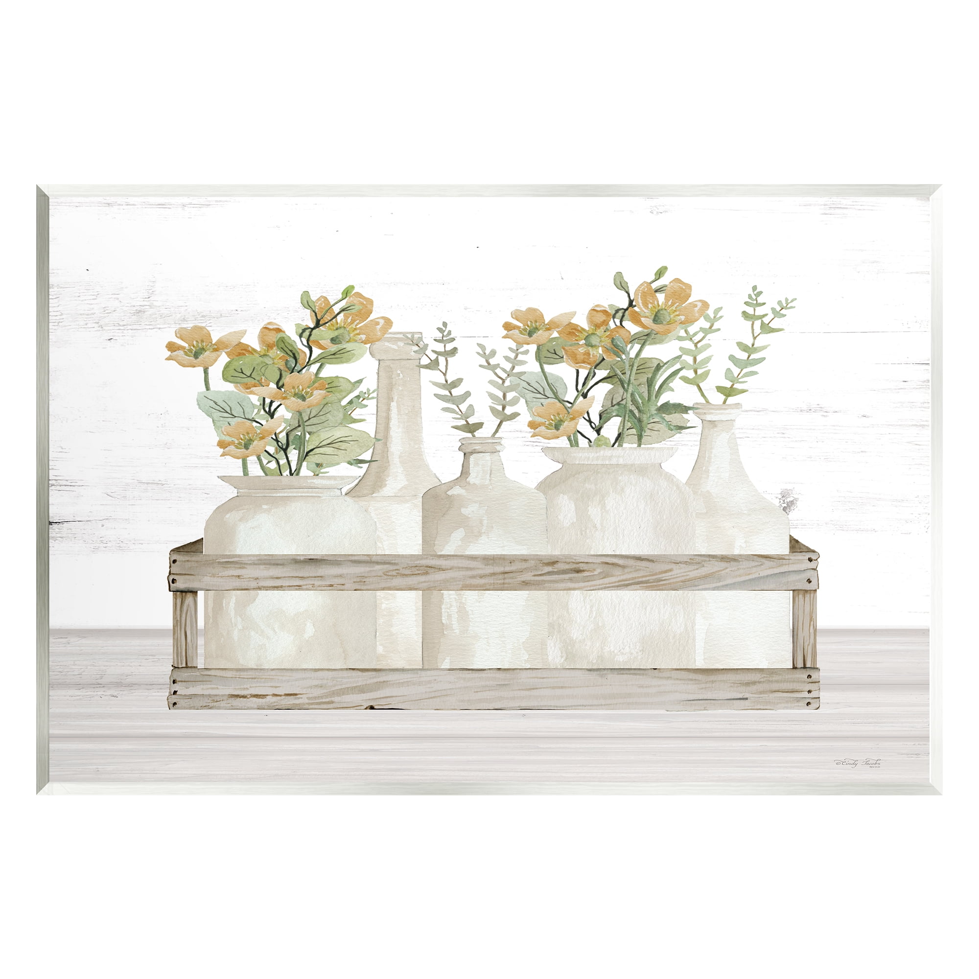 Stupell Industries Rustic Herb Jars Botanical & Floral Painting Unframed Art Print Wall Art, 19 x 13