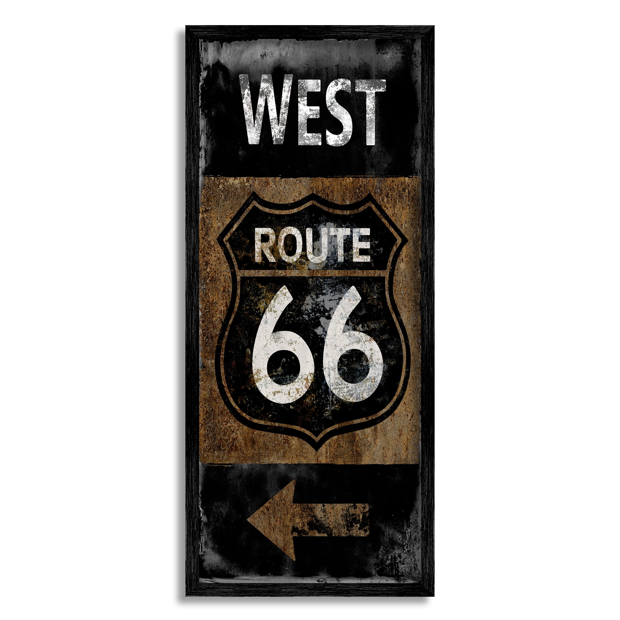 Stupell Industries Rustic Highway Route 66 Symbol Left Arrow Directional, 13 x 30, Designed by Luke Wilson
