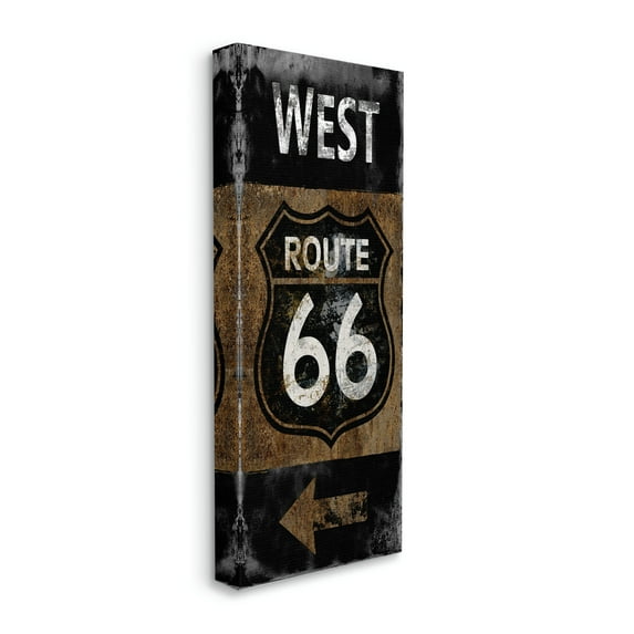 Stupell Industries Rustic Highway Route 66 Symbol Left Arrow Directional, 13 x 30, Designed by Luke Wilson