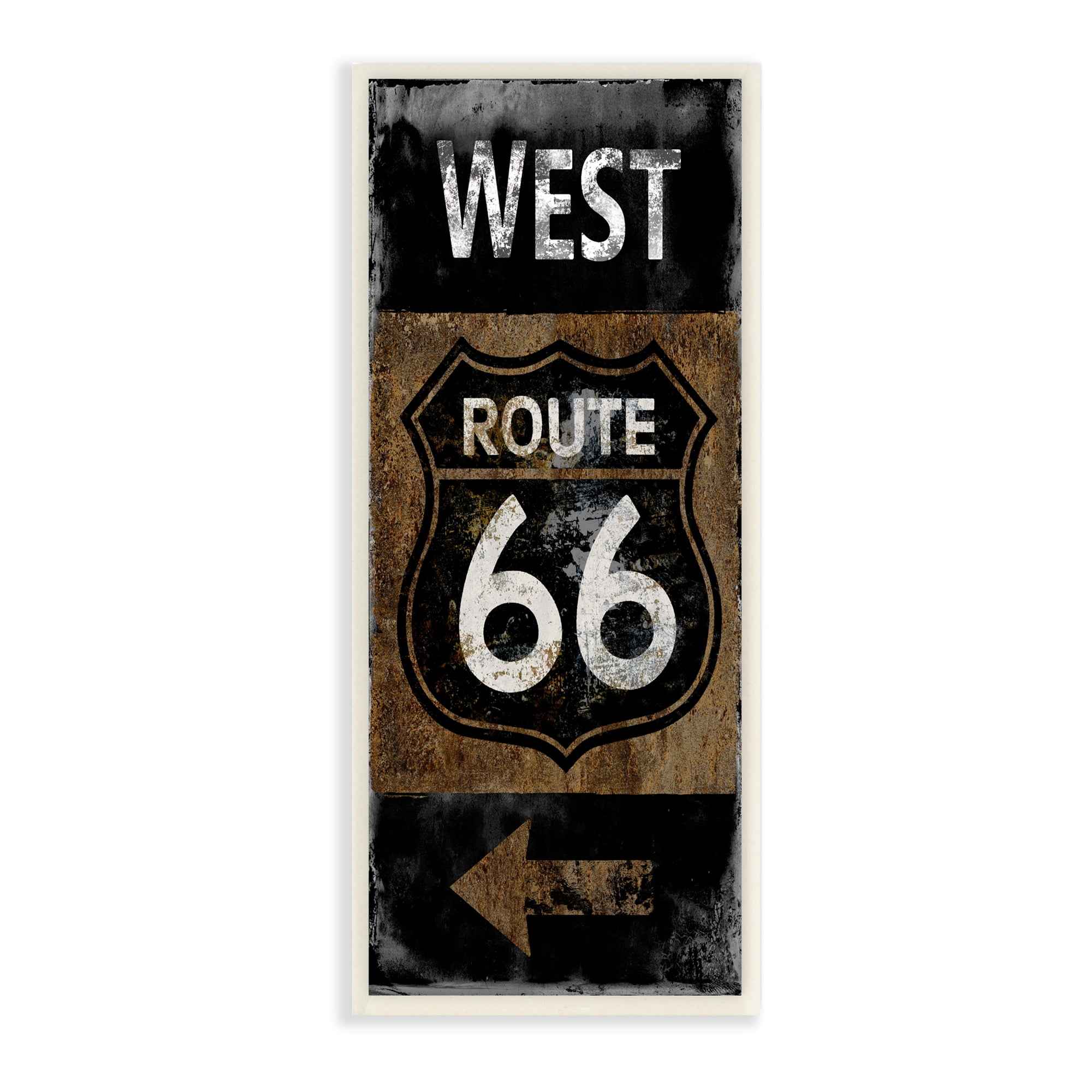 Stupell Industries Rustic Highway Route 66 Symbol Left Arrow Directional, 7 x 17, Designed by Luke Wilson