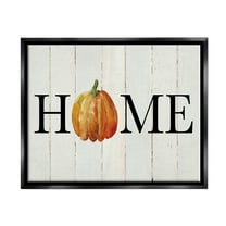 Stupell Industries Rustic Home Pumpkin Holiday Painting Black Floater Framed Art Print Wall Art, 21 x 17