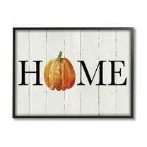 Stupell Industries Rustic Home Pumpkin Holiday Painting Black Framed Art Print Wall Art, 14 x 11