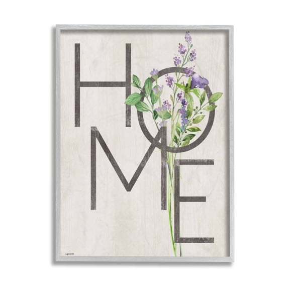 Stupell Industries Rustic Home Text Charming Purple Lavender Design by Kyra Brown