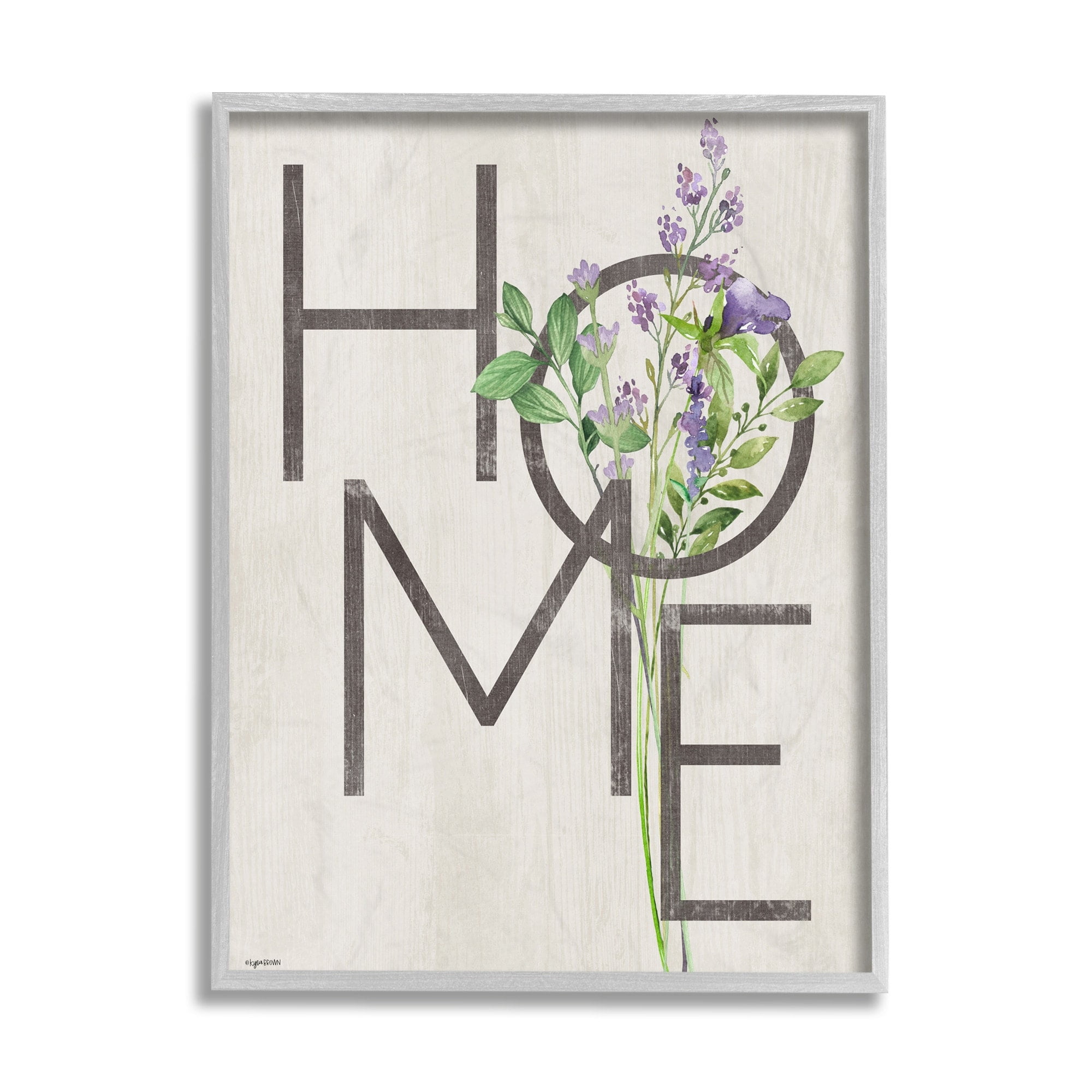 Stupell Industries Rustic Home Text Charming Purple Lavender Design by Kyra Brown