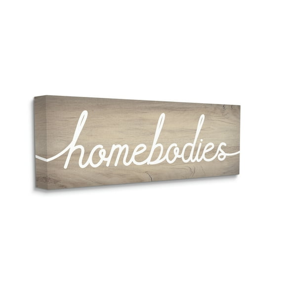 Stupell Industries Rustic Homebodies Phrase Distressed Wood Pattern Canvas Wall Art by Daphne Polselli