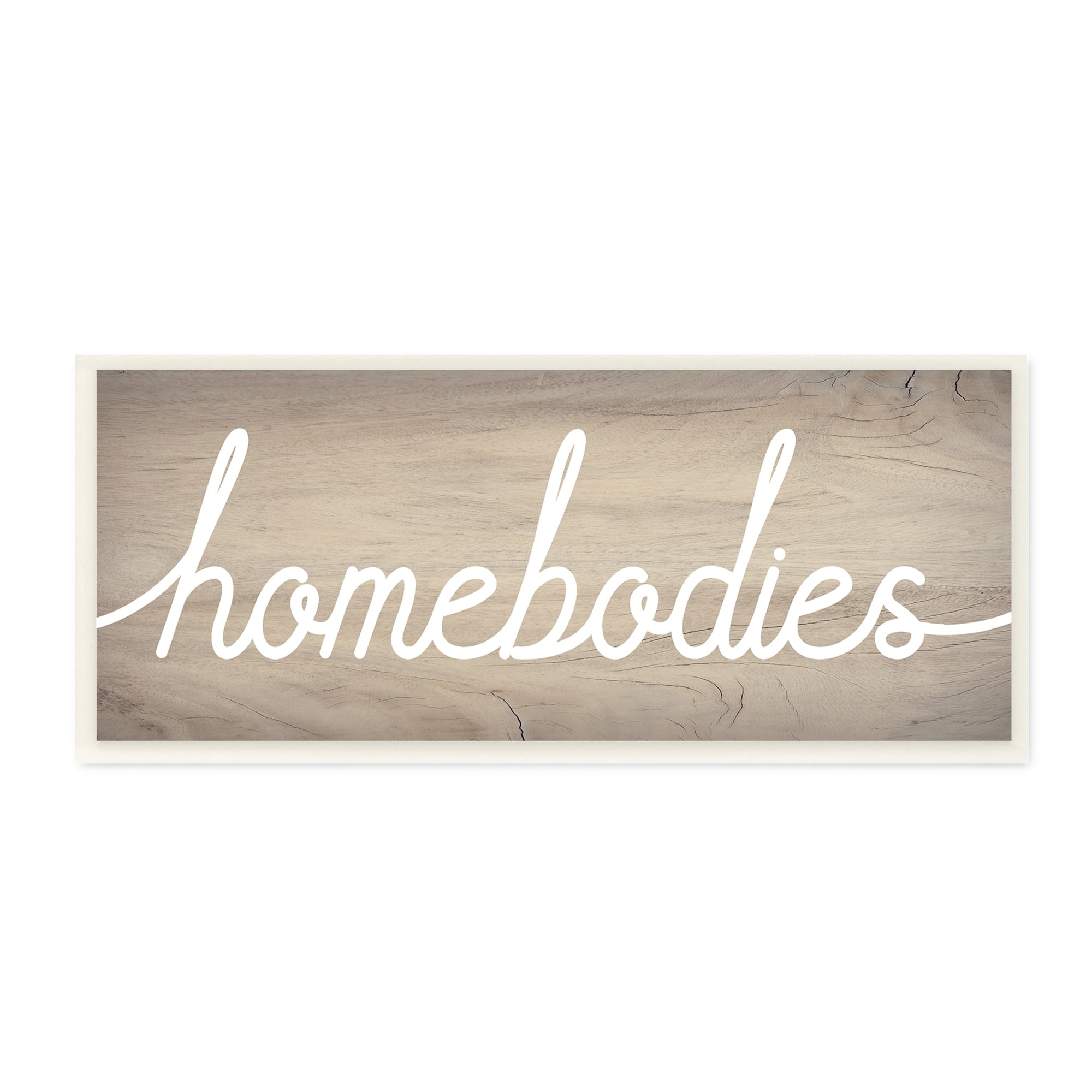 Stupell Industries Rustic Homebodies Phrase Distressed Wood Pattern Wall Plaque by Daphne Polselli