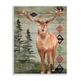 thumbnail image 1 of Stupell Industries Rustic Horned Buck Forest Animal Geometric Triangular Pattern, 13 x 19, Designed by ND Art, 1 of 6