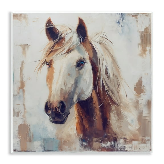 Stupell Industries Rustic Horse Impression Animals Painting Unframed Art Print Wall Art, 12 x 12