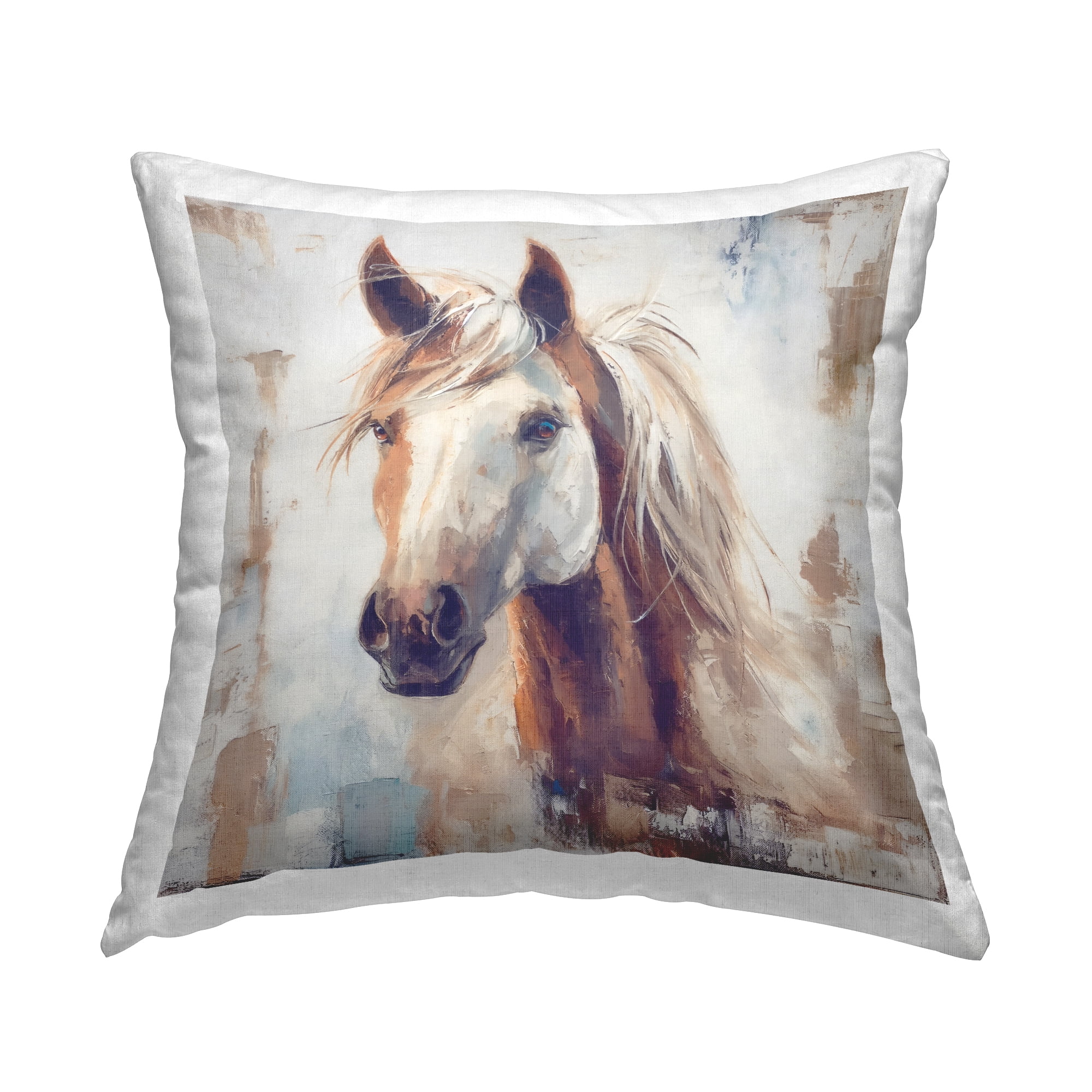Stupell Industries Rustic Horse Impression Decorative Printed Throw Pillow Design by Steve Huntziker.
