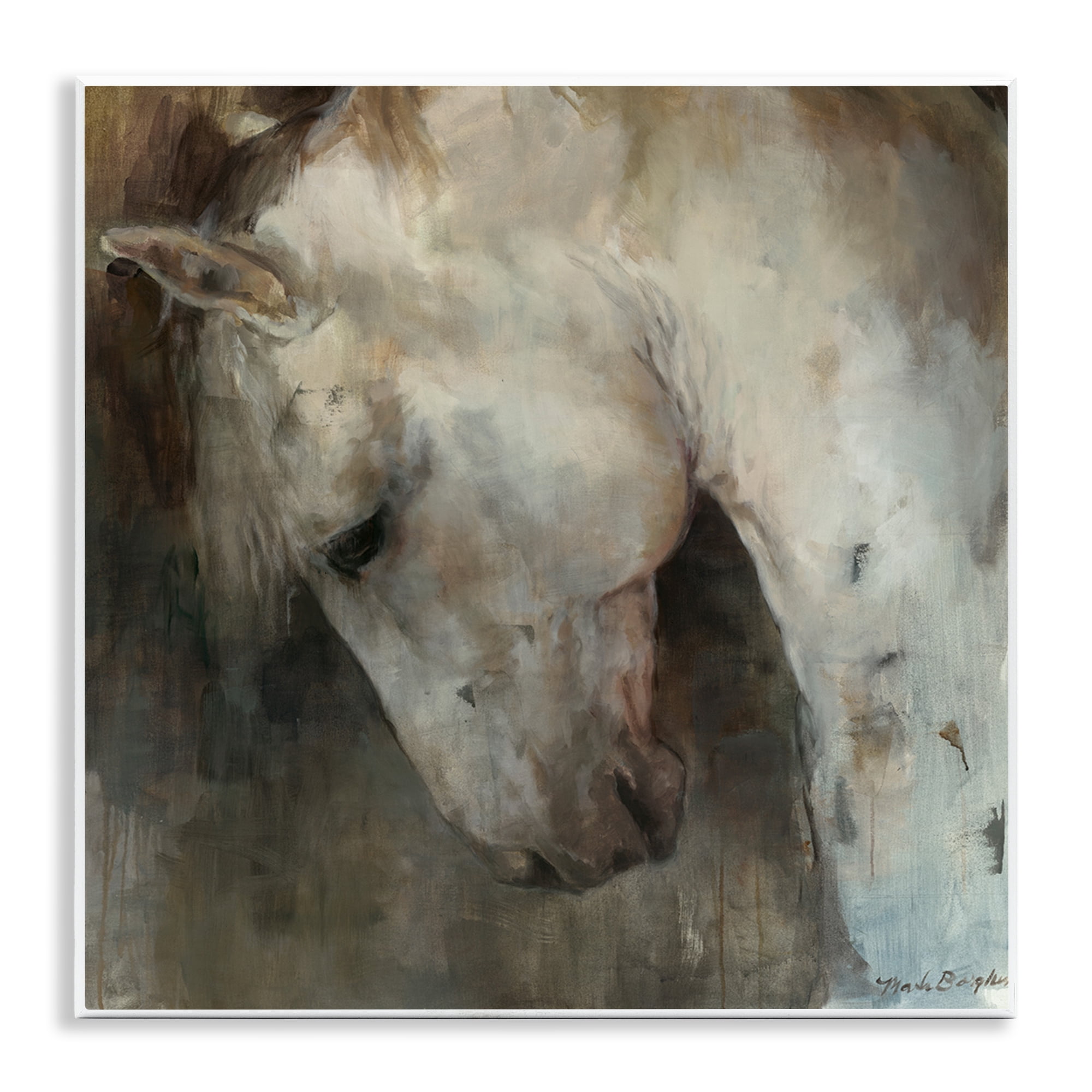 Stupell Industries Rustic Horse Portrait Animals & Insects Painting Unframed Art Print Wall Art, 12 x 12