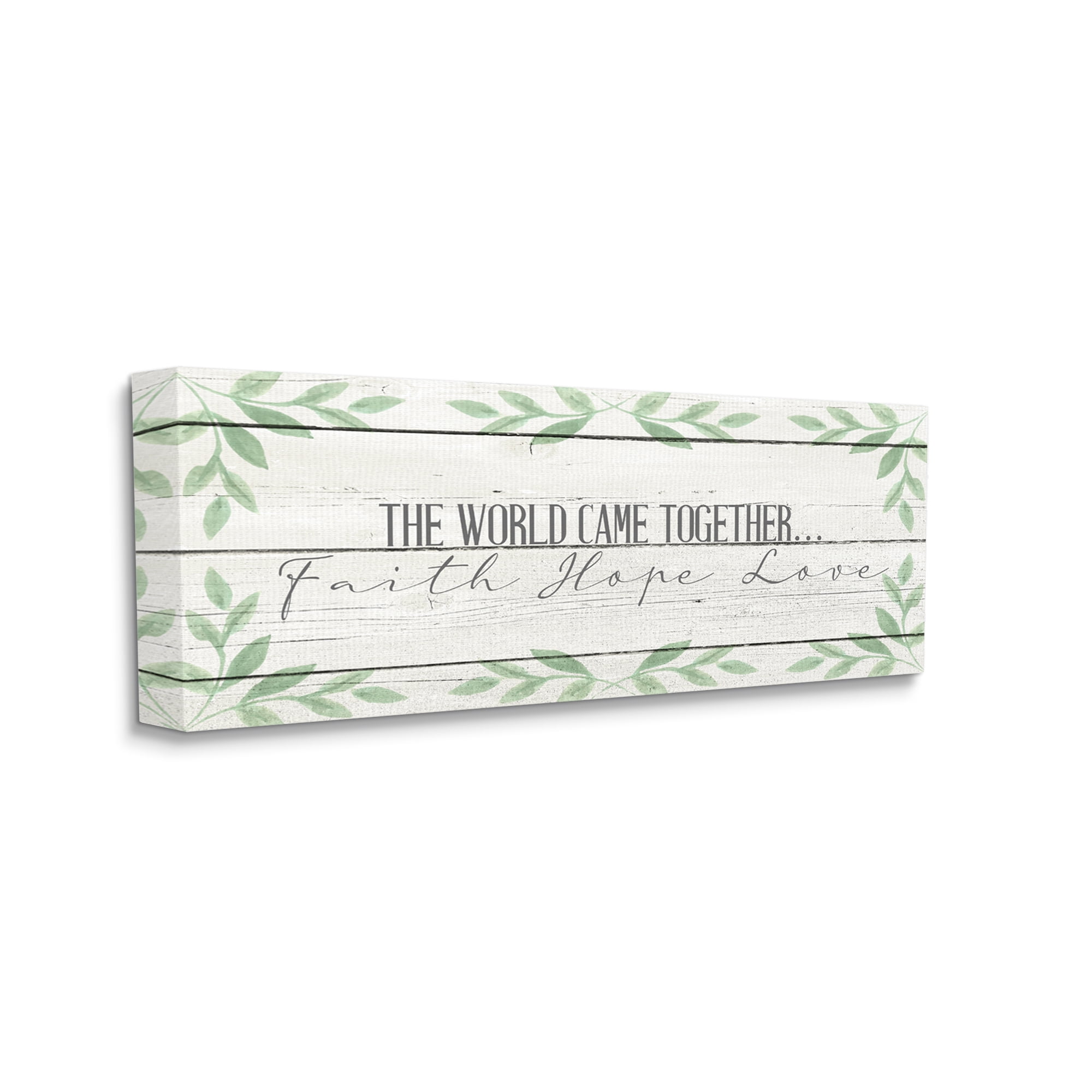 Rustic Green and White Motivational Canvas Wall Art