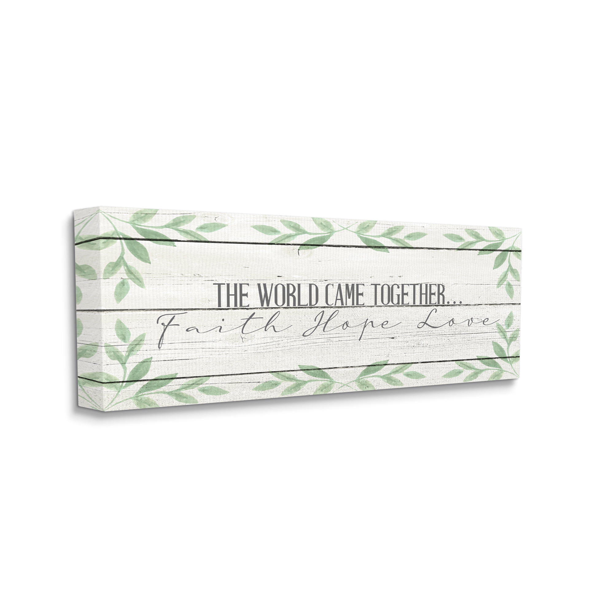 Stupell Industries Rustic Inspirational The World Came Together Phrase Canvas Wall Art by Kim Allen