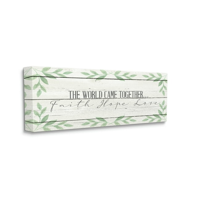 Stupell Industries Rustic Inspirational The World Came Together Phrase Canvas Wall Art by Kim Allen